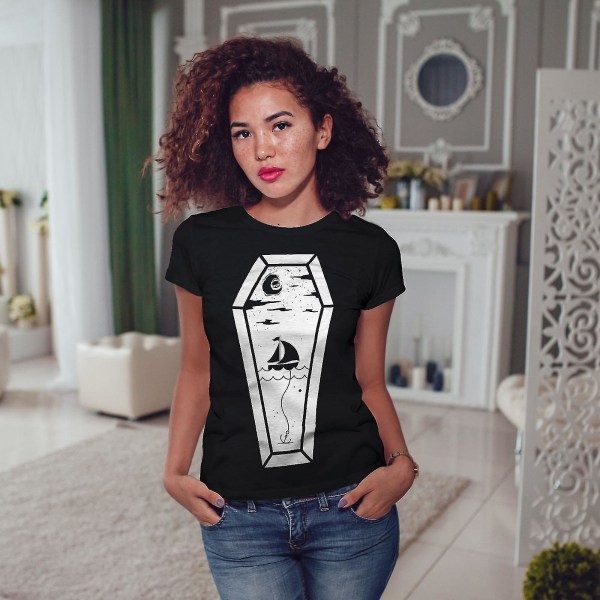 Kista Sea Ship Kvinnor Blackt-shirt L
