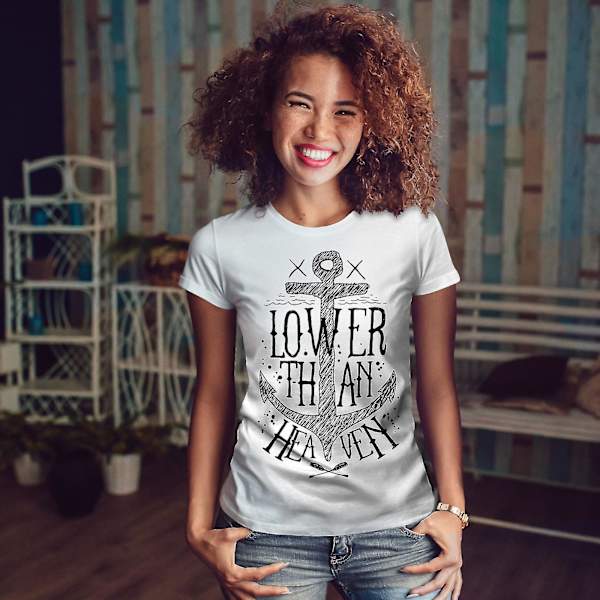 Lower Than Heaven Whitet-shirt för kvinnor L