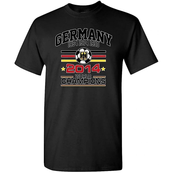 Deutschland Tyskland fotbollsvärldsmästare 2014 Sports Dt T-shirt för vuxna (stor, svart) 3XL