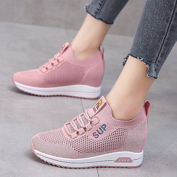 Casual för kvinnor Andas Loafers Mode Höjdökande skor 2Dkhs-3A Pink 40
