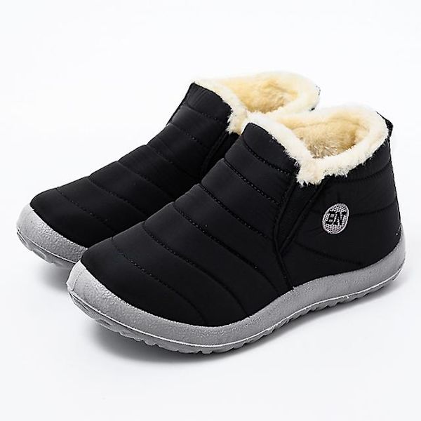 Herrstövlar Lätta vinterskor för män Snowboots Vattentäta Vinterskor Plus Size 47 Slip On Unisex Ankel Vinterstövlar Black 43