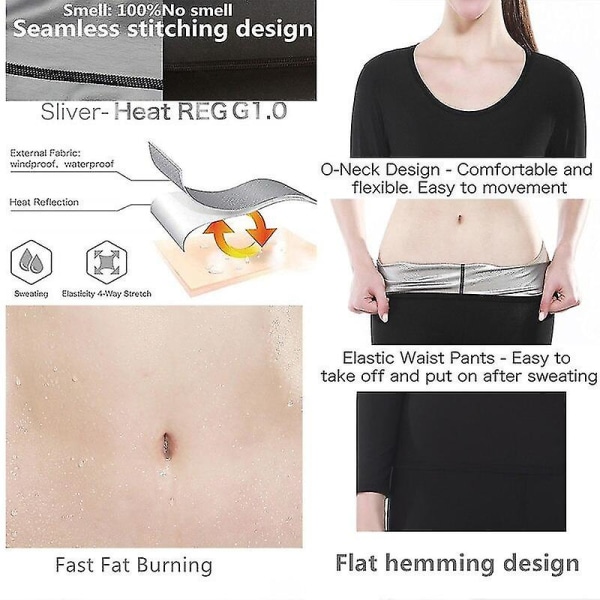 Kvinnor Sömlösa bastudräkter Body Shaper Fitness Leggings Waist Trainer Shapewear-set Pants and Shirt S