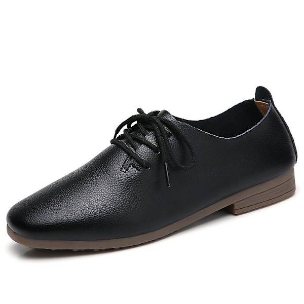 Dam Skor Läder Vita Skor Mjuk sula Dam Casual Fraz919 Black 37