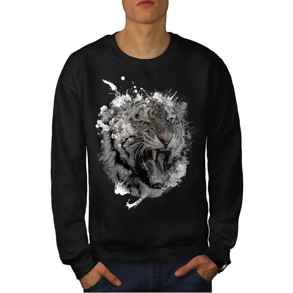 Wild Animal Tiger Men Blacksweatshirt XL