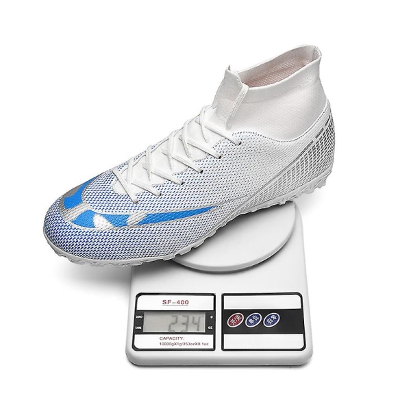 Fotbollsskor för män Halkfria fotbollsskor Klossar Gräs Fotbollssneakers 3AR2313 White 47