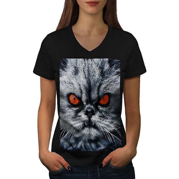 Perserkatt Arg rolig T-shirt för kvinnor S