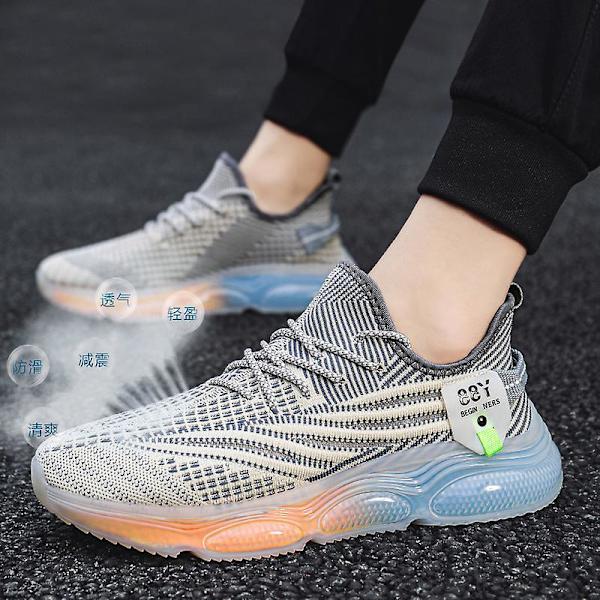 Herr Dam Sneakers Andas löparskor Mode Sportskor Yj751 GrayBlue 43