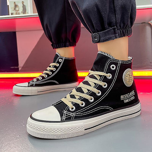 Herr Dam Canvas Skor Casual High Top Andas Sportskor Yj7900 BlackBrown 41