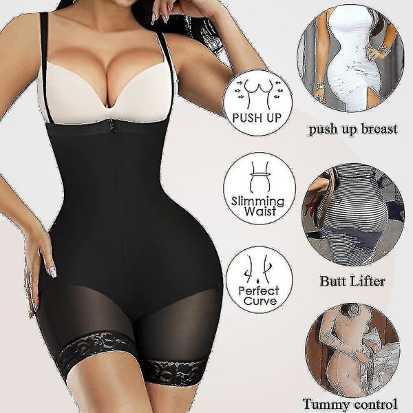 Kvinnor Slimming Body Shaper Seamless Butt Lifter Bodysuits Push Up Shapewear Underkläder Korsett NUDE 4XL