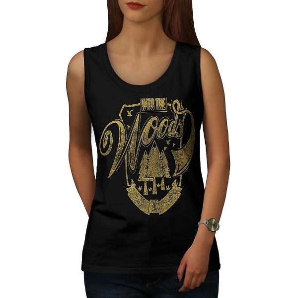 Into The Woods Kvinnor Blacktank Top | Wellcoda XXL