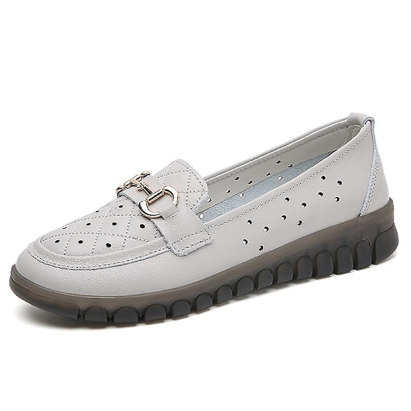 Kvinnors casual Andas Loafers Mode sjuksköterskeskor 2D6597-1 Gray 36