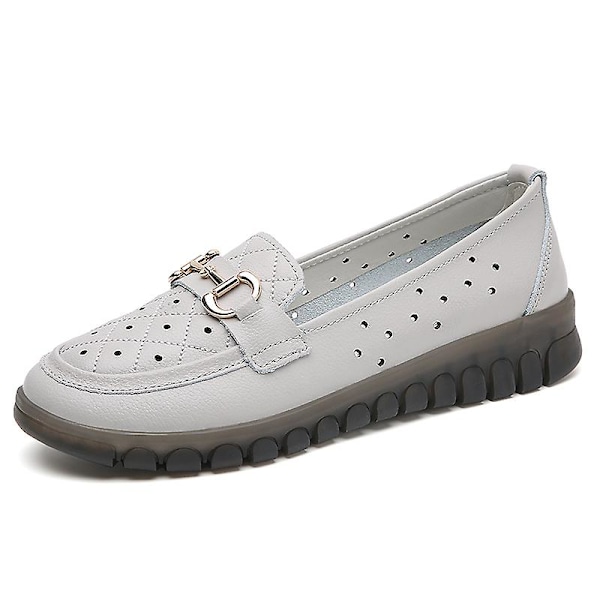 Kvinnors casual Andas Loafers Mode sjuksköterskeskor 2D6597-1 Gray 39