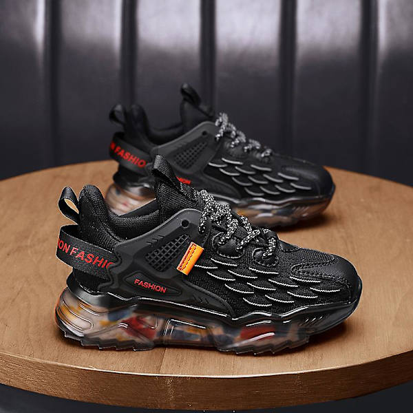 Barn Sneakers Pojkar Basketskor Halkfria Barn Sportskor 3Ba9016 Black 34