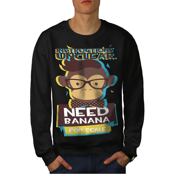 Need Banana Monkey Men Blacksweatshirt M