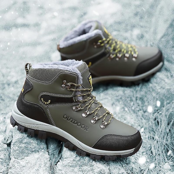 Vintersnöskor för herr Vattentåliga skor Anti-halk Casual Lätt vandringskänga 2099 Green 46