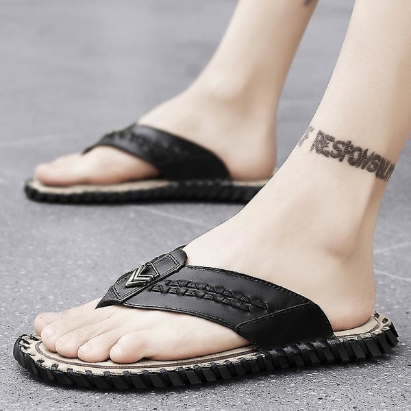 Herrtofflor Halkfria sandaler Mode Strandskor för kvinnor 7285 Black 41