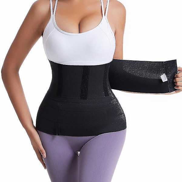Waist trainer Bandage Wrap Shaperwear Magen Bälte Stretch Band Kroppsformare Reduktiv Postpartum Bantning Slida Kvinna Platt Mage,10cm Uppgradering 5m