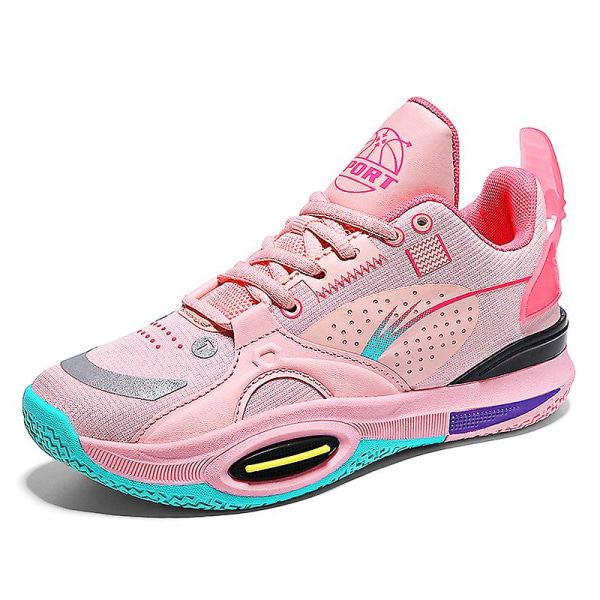 Barn Basketskor Andas Sneakers Trendiga Casual Skor Löparskor Yj2206 Pink 35