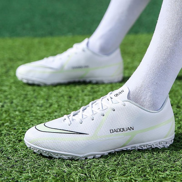 Fotbollsskor för män Halkfria fotbollsskor Klossar Gräs Fotbollssneakers Yjt2202 White 39