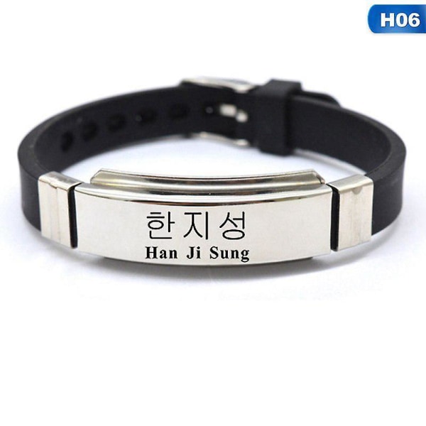 Stray Kids Fake Love Member Signatur Silikon Titan Stål Armband Armband Kvinnor Män Smycken