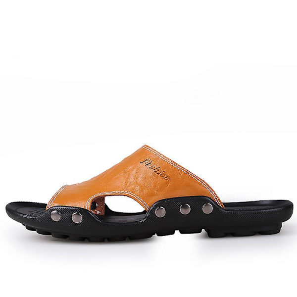 Herrtofflor Halkfria sandaler Mode strandskor för kvinnor q7 Yellow 41