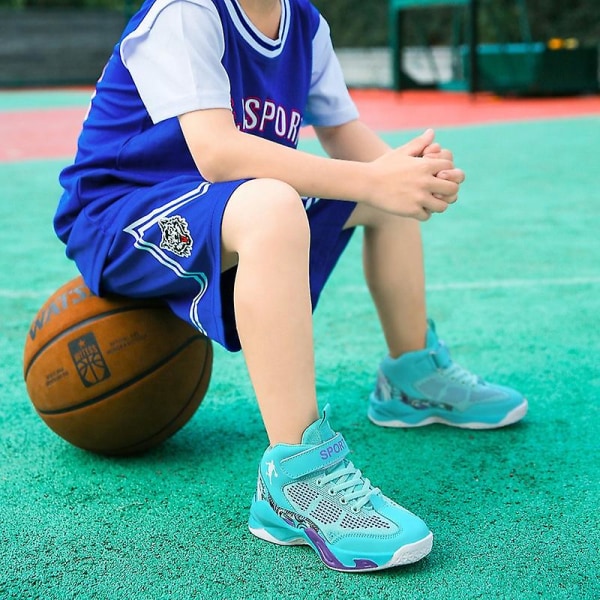 Basketskor för barn Mode Halkfria sneakers Sportskor som andas ra818 Green 34