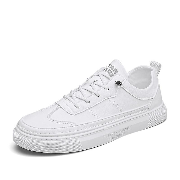 Casual för män Halkfria platta platta skor som andas Fr662 White 41