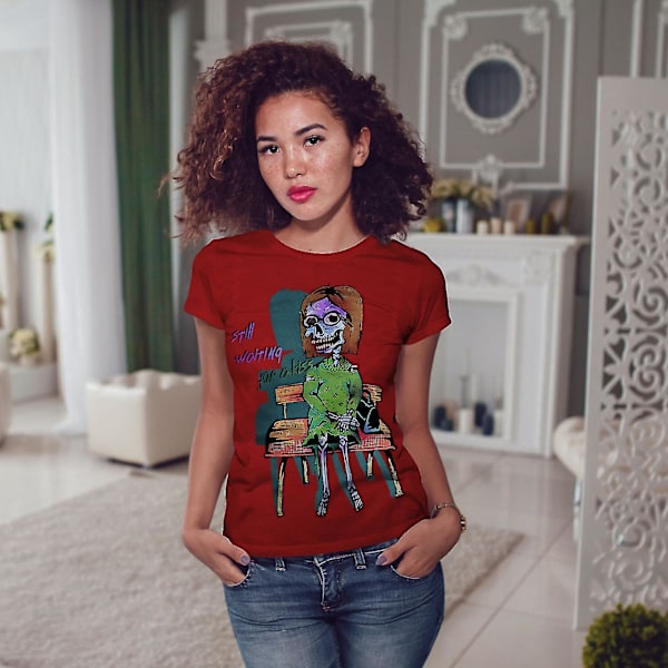 Klocka Time Skull Dam Röd-skjorta L