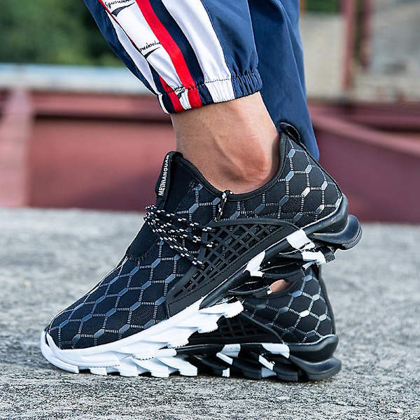 Herrsneakers Andas löparskor Mode Sportskor 3A1701 BlackWhite 41