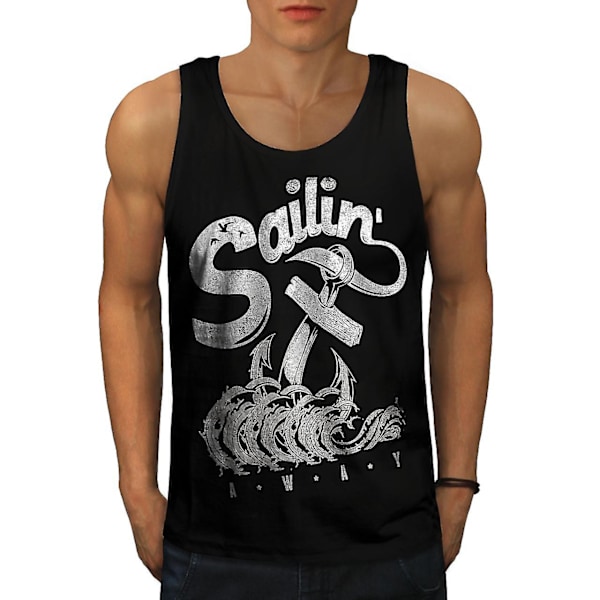 Sailing Navy Sea Men Blacktank Top | Wellcoda M