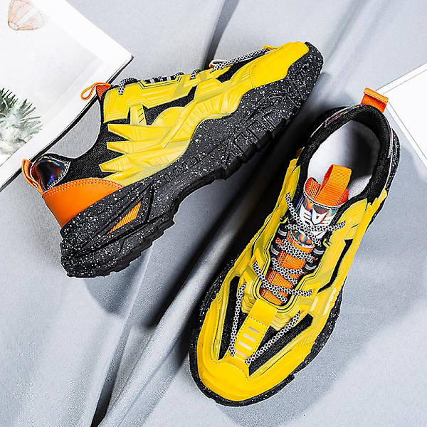 Basketskor för män Sneakers Sportskor som andas Y09 Yellow 41