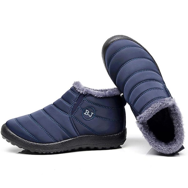 Herrstövlar Lätta vinterskor för män Snowboots Vattentäta Vinterskor Plus Size 47 Slip On Unisex Ankel Vinterstövlar Blue 41