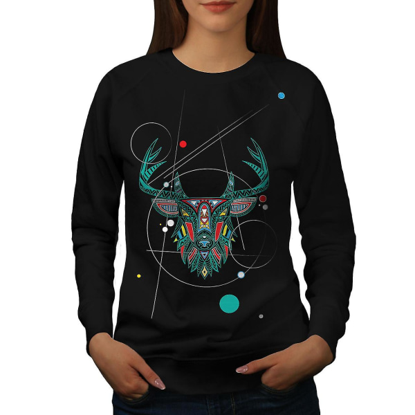 Snygg Deer Beast Women Blacksweatshirt M