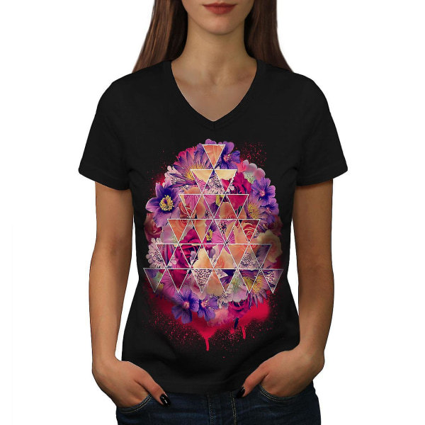 Blomma prydnad kvinnor T-shirt 3XL