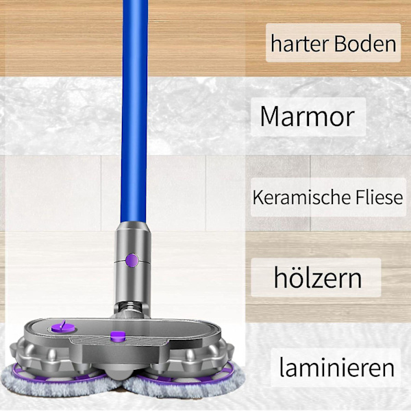 Elmopp för Dyson V7 V8 V10 V11 V15 Dammsugare Dual Spin Mopp