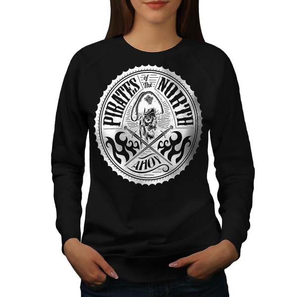 North Pirates Fashion Women Blacksweatshirt XL