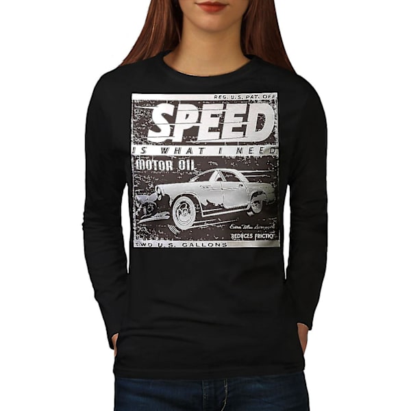 Vintage Racing Speed ​​Car Dam långärmad T-shirt S