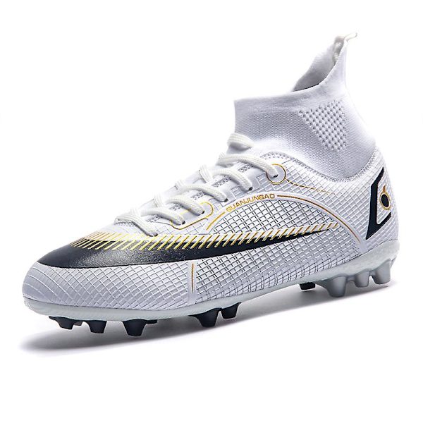 Fotbollsskor för män Halkfria fotbollsskor för herr, Gräs Fotbollssneakers Yjz18 White 42