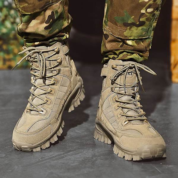 Herr Military Boot Combat Herr Stövlar Tacticalmanskor Arbetssäkerhetsskor B21 Khaki 41