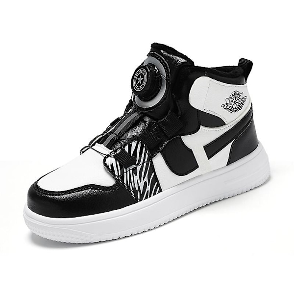 Sneakers för barn Löparskor med vridknapp Mode Pojkar Flickor Sportskor 2Lz708 BlackWhite 30