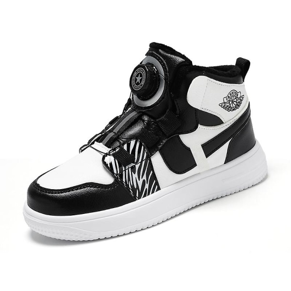 Sneakers för barn Löparskor med vridknapp Mode Pojkar Flickor Sportskor 2Lz708 BlackWhite 36