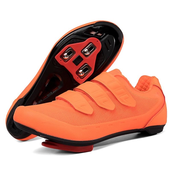 Cykel Sneaker Cleat Skor Herr Sport Dirt Road Bike Boots Speed Sneaker m85 Orange 43