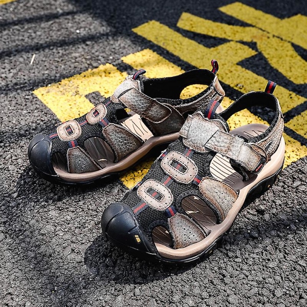 Strandtofflor för män Modesandaler Utomhus Halkfria inomhusskor 3B7257 Khaki 41