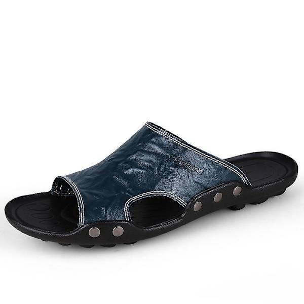 Herrtofflor Halkfria sandaler Mode strandskor för kvinnor q7 Blue 41