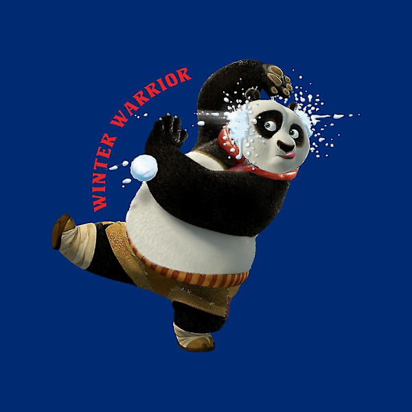 Kung Fu Panda Christmas Winter Warrior huvtröja för män X-Large