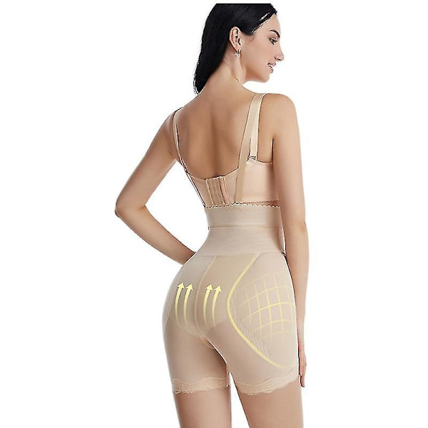Shapewear For Women Magkontroll Faja Butt Lifter Body Shaper För Dam Med Dragkedja i grenen BEIGE XXXL
