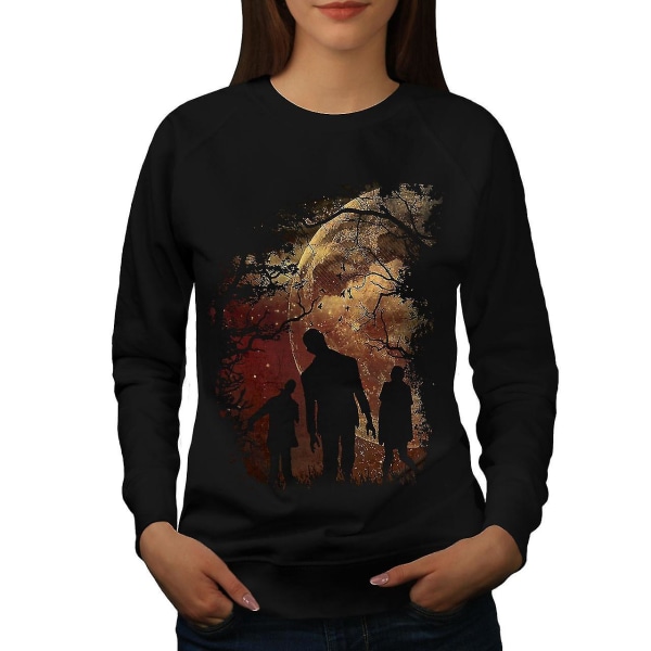 Zombie Night Women Blacksweatshirt XXL