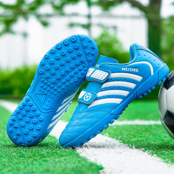 Fotbollsskor för barn Utomhussport Spikes Träning Fotbollsskor Sport Sneakers 167 Blue 29