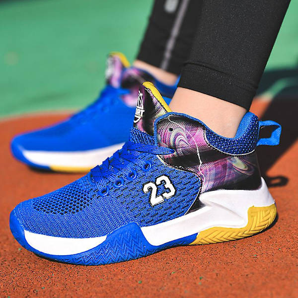 Barn Basketskor Andas Sneakers Trendiga Casual Skor Löparskor Yj2806 Blue 38