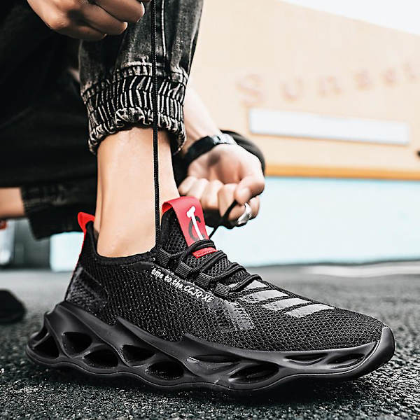 Sneakers för män Löpartennisskor Lättviktsventilerande Sport Athletic 3Cc102 Black 44